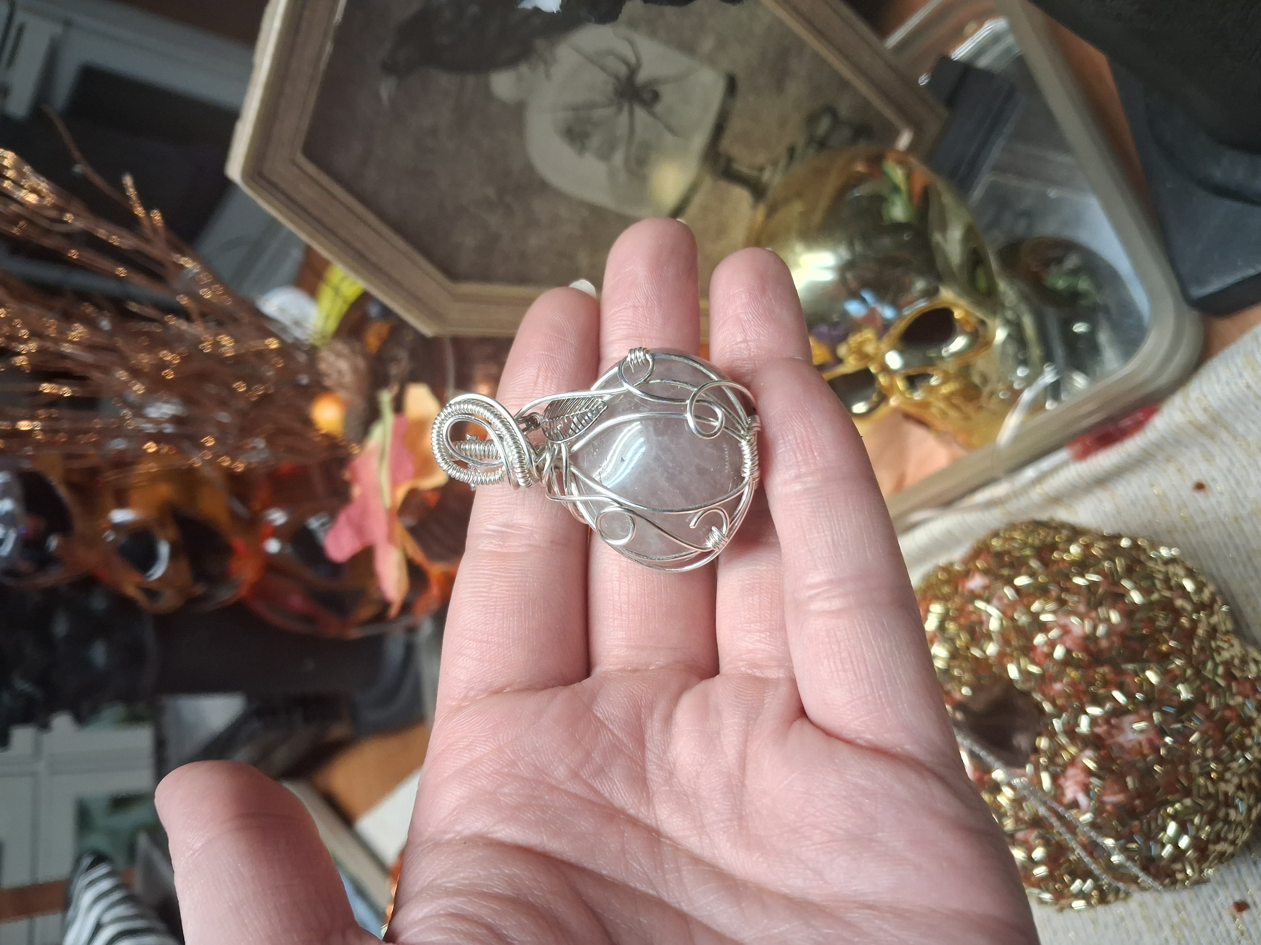 Rose Quartz Pumpkin Talisman 2